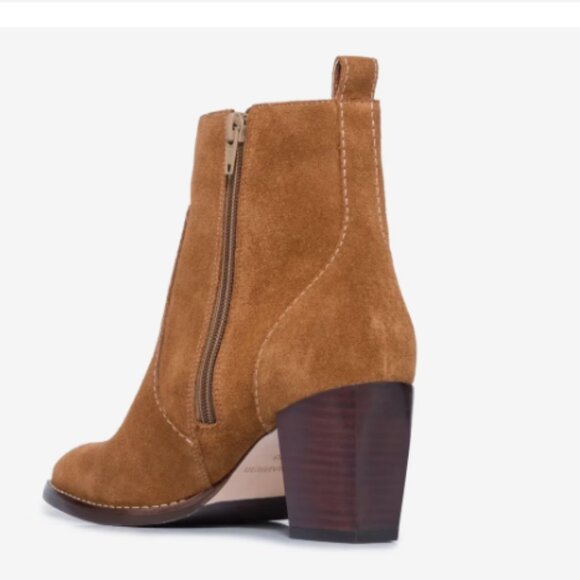 NEW BERNARDO Made In Brazil Suede Norwich Booties in tobacco for women 725 8j4 - Picture 2 of 9